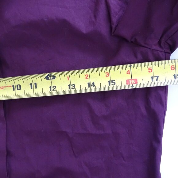 Theory Classic Fitted Shirt Women Size S Burgundy Mulberry Core Shirting FLAW - Picture 11 of 16